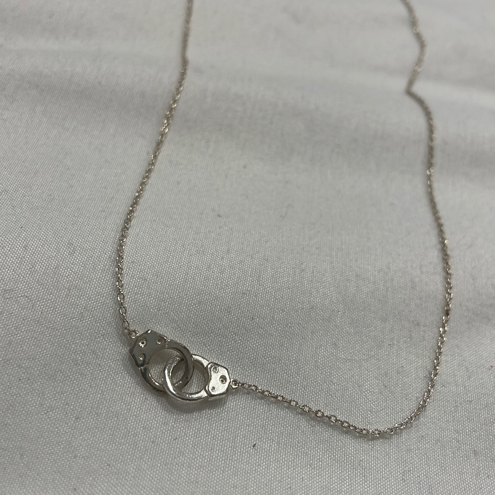 Handcuff sterling silver necklace